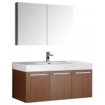 Fresca Vista 48" Teak Wall Hung Modern Bathroom Vanity w/ Medicine Cabinet