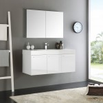 Fresca Vista 48" White Wall Hung Modern Bathroom Vanity w/ Medicine Cabinet