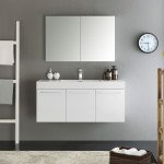 Fresca Vista 48" White Wall Hung Modern Bathroom Vanity w/ Medicine Cabinet