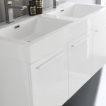 Vista 48" White Wall Hung Double Sink Modern Bathroom Vanity w/ Medicine Cabinet