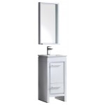 Fresca Allier 16" White Modern Bathroom Vanity w/ Mirror