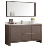 Fresca Allier 60" Gray Oak Modern Single Sink Bathroom Vanity w/ Mirror