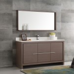 Fresca Allier 60" Gray Oak Modern Single Sink Bathroom Vanity w/ Mirror