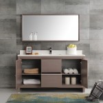 Fresca Allier 60" Gray Oak Modern Single Sink Bathroom Vanity w/ Mirror