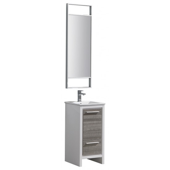 Allier Rio 60" Ash Gray Double Sink Modern Bathroom Vanity w/ Medicine Cabinet