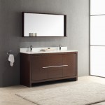 Fresca Allier 60" Wenge Brown Modern Double Sink Bathroom Vanity w/ Mirror