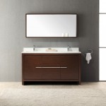 Fresca Allier 60" Wenge Brown Modern Double Sink Bathroom Vanity w/ Mirror