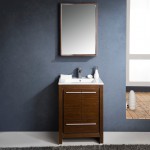 Fresca Allier 24" Wenge Brown Modern Bathroom Vanity w/ Mirror