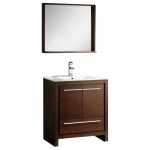 Fresca Allier 30" Wenge Brown Modern Bathroom Vanity w/ Mirror