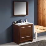 Fresca Allier 30" Wenge Brown Modern Bathroom Vanity w/ Mirror