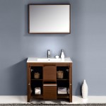 Fresca Allier 36" Wenge Brown Modern Bathroom Vanity w/ Mirror