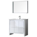 Fresca Allier 36" White Modern Bathroom Vanity w/ Mirror