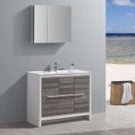 Fresca Allier Rio 40" Ash Gray Modern Bathroom Vanity w/ Medicine Cabinet