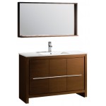 Fresca Allier 48" Wenge Brown Modern Bathroom Vanity w/ Mirror