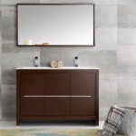 Fresca Allier 48" Wenge Brown Modern Double Sink Bathroom Vanity w/ Mirror