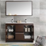 Fresca Allier 48" Wenge Brown Modern Double Sink Bathroom Vanity w/ Mirror