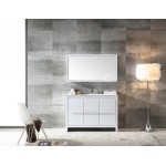 Fresca Allier 48" White Modern Bathroom Vanity w/ Mirror