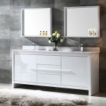 Fresca Allier 72" White Modern Double Sink Bathroom Vanity w/ Mirror