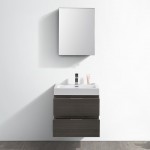 Valencia 24" Gray Oak Wall Hung Modern Bathroom Vanity w/ Medicine Cabinet