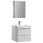 Valencia 24" Glossy White Wall Hung Modern Bathroom Vanity w/ Medicine Cabinet