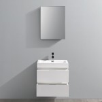 Valencia 24" Glossy White Wall Hung Modern Bathroom Vanity w/ Medicine Cabinet