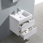 Valencia 24" Glossy White Wall Hung Modern Bathroom Vanity w/ Medicine Cabinet