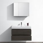 Valencia 36" Gray Oak Wall Hung Modern Bathroom Vanity w/ Medicine Cabinet