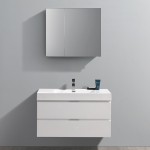 Valencia 40" Glossy White Wall Hung Modern Bathroom Vanity w/ Medicine Cabinet