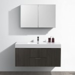 Valencia 48" Gray Oak Wall Hung Modern Bathroom Vanity w/ Medicine Cabinet