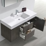 Valencia 48" Gray Oak Wall Hung Modern Bathroom Vanity w/ Medicine Cabinet