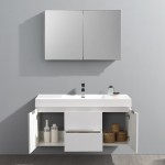 Valencia 48" Glossy White Wall Hung Modern Bathroom Vanity w/ Medicine Cabinet