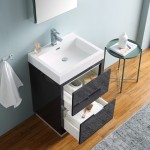 24 Dark Slate Gray Free Standing Modern Bathroom Vanity w/ Medicine Cabinet