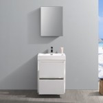 24 White Free Standing Modern Bathroom Vanity w/ Medicine Cabinet