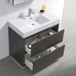 Valencia 36" Gray Oak Free Standing Modern Bathroom Vanity w/ Medicine Cabinet
