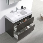 Valencia 40" Gray Oak Free Standing Modern Bathroom Vanity w/ Medicine Cabinet