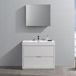 40 White Free Standing Modern Bathroom Vanity w/ Medicine Cabinet