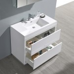 40 White Free Standing Modern Bathroom Vanity w/ Medicine Cabinet