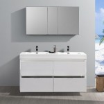 60 White Free Standing Double Sink Modern Bathroom Vanity w/ Medicine Cabinet