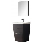 Fresca Milano 26" Chestnut Modern Bathroom Vanity w/ Medicine Cabinet