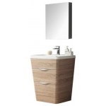 Fresca Milano 26" White Oak Modern Bathroom Vanity w/ Medicine Cabinet