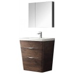 Fresca Milano 32" Rosewood Modern Bathroom Vanity w/ Medicine Cabinet