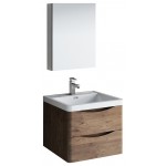 Fresca Tuscany 24" Rosewood Wall Hung Modern Bathroom Vanity w/ Medicine Cabinet