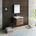 Fresca Tuscany 24" Rosewood Wall Hung Modern Bathroom Vanity w/ Medicine Cabinet