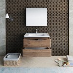Fresca Tuscany 32" Rosewood Wall Hung Modern Bathroom Vanity w/ Medicine Cabinet