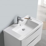 Tuscany 32" Glossy White Wall Hung Modern Bathroom Vanity w/ Medicine Cabinet