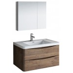 Fresca Tuscany 36" Rosewood Wall Hung Modern Bathroom Vanity w/ Medicine Cabinet