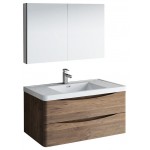 Fresca Tuscany 40" Rosewood Wall Hung Modern Bathroom Vanity w/ Medicine Cabinet