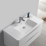 Tuscany 40" Glossy White Wall Hung Modern Bathroom Vanity w/ Medicine Cabinet