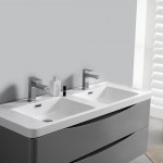 Tuscany 48 Gray Wall Hung Double Sink Modern Bathroom Vanity w/ Medicine Cabinet