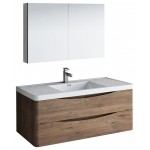 Fresca Tuscany 48" Rosewood Wall Hung Modern Bathroom Vanity w/ Medicine Cabinet